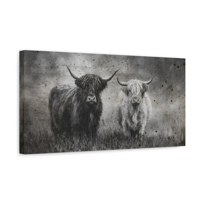 The Longhorns Vintage Western Canvas - Cowgirl Home & Ranch