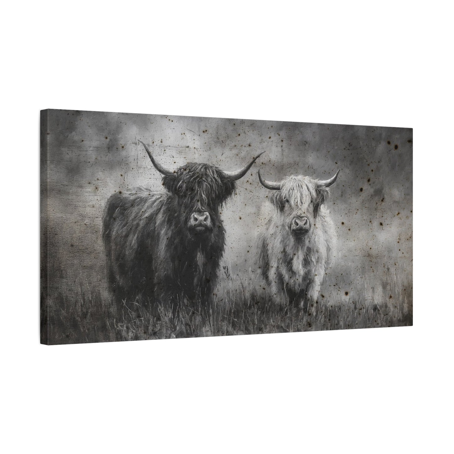 The Longhorns Vintage Western Canvas - Cowgirl Home & Ranch