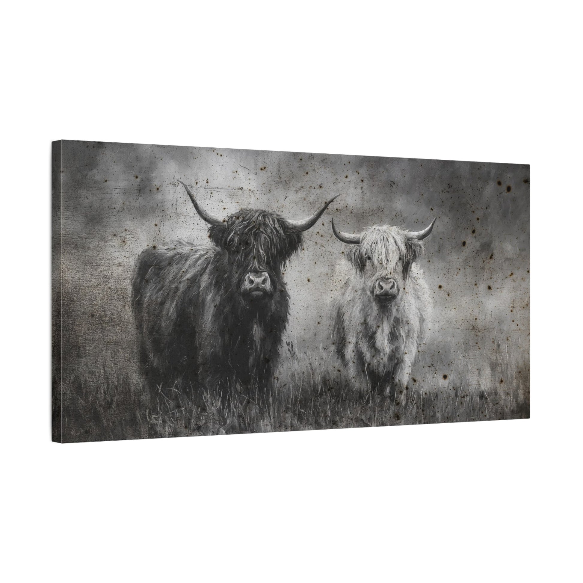The Longhorns Vintage Western Canvas - Cowgirl Home & Ranch