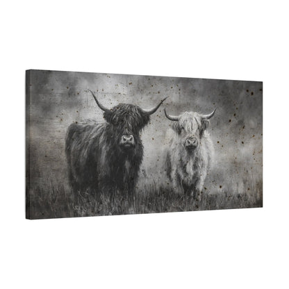 The Longhorns Vintage Western Canvas - Cowgirl Home & Ranch