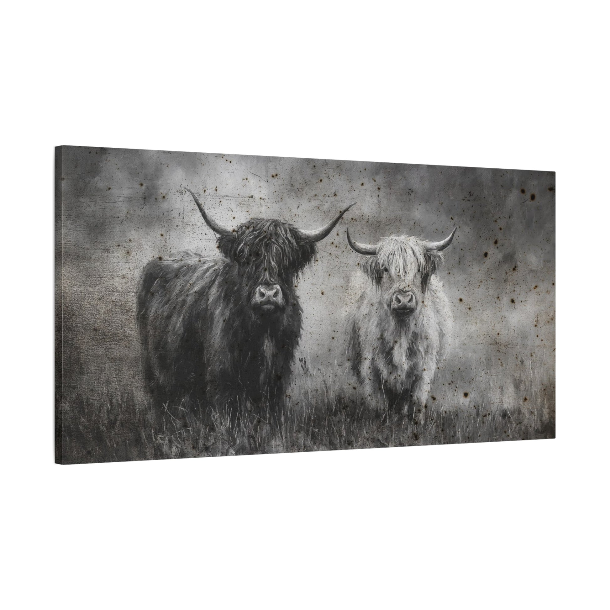 The Longhorns Vintage Western Canvas - Cowgirl Home & Ranch