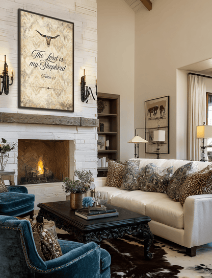 The Lord is My Shepherd Canvas, Framed - Cowgirl Home & Ranch