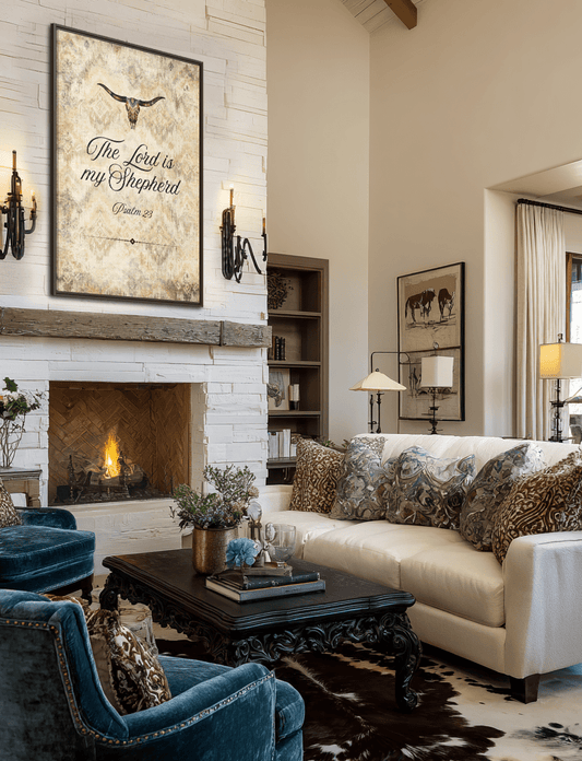 The Lord is My Shepherd Canvas, Framed - Cowgirl Home & Ranch