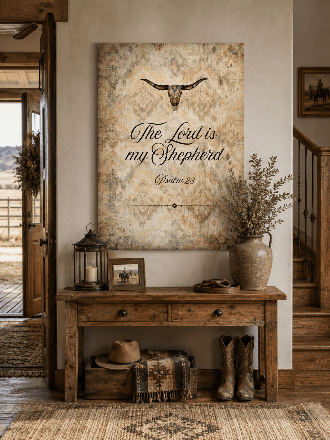 The Lord is My Shepherd Canvas, Framed - Cowgirl Home & Ranch
