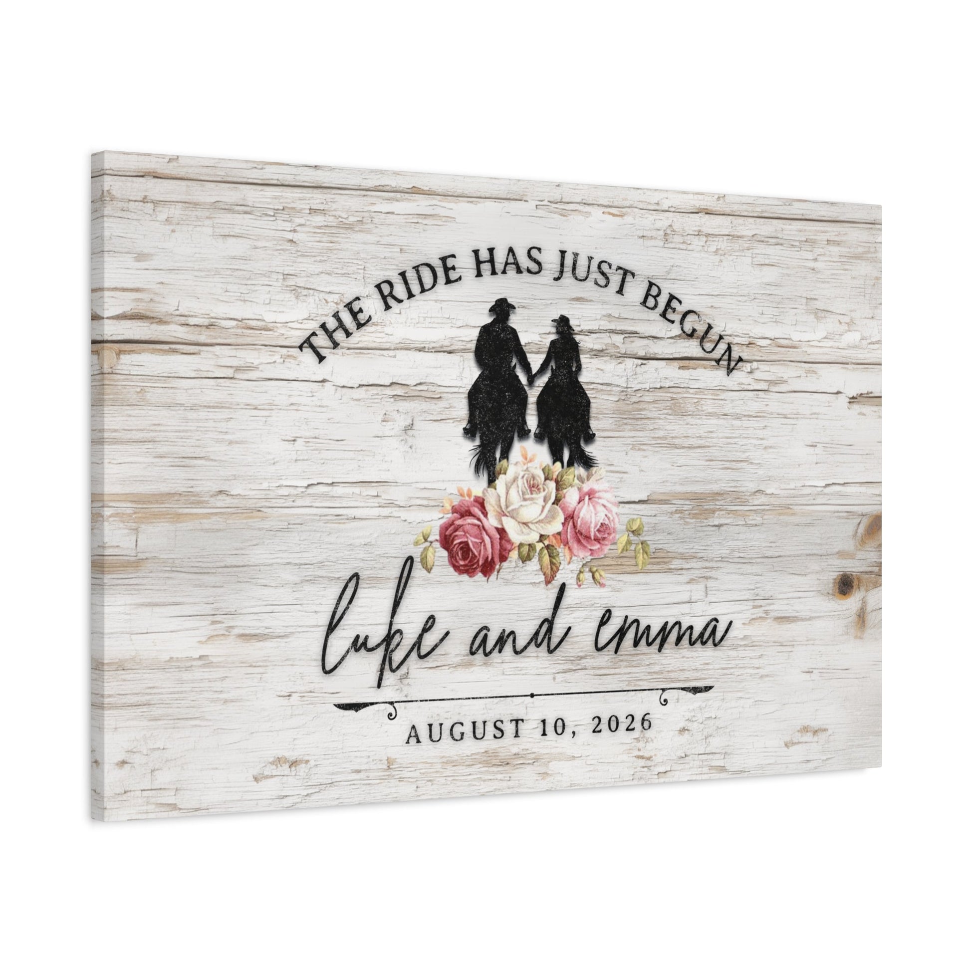 The Ride Has Just Begun Personalized Wedding Canvas - Cowgirl Home & Ranch