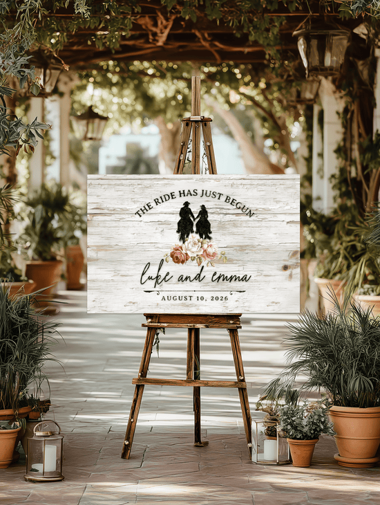 The Ride Has Just Begun Personalized Wedding Canvas - Cowgirl Home & Ranch