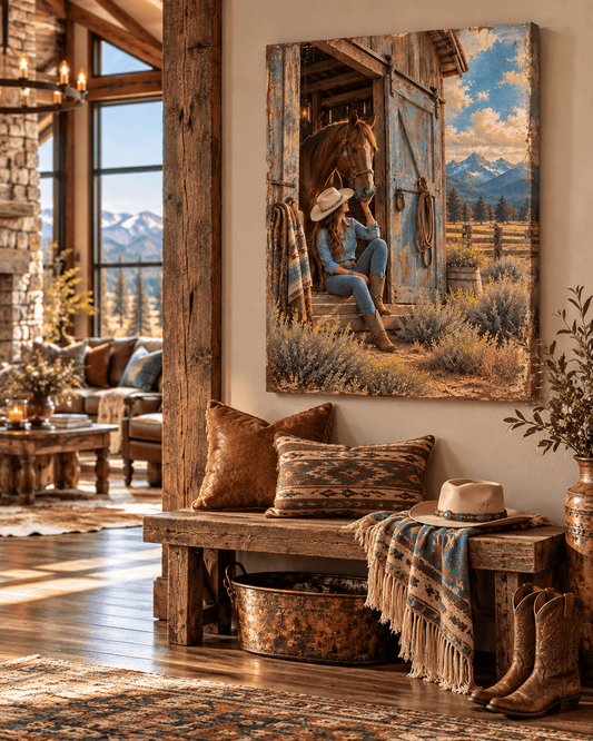 The Turquoise Barn — Cowgirl & Horse Canvas Wall Art - Cowgirl Home & Ranch