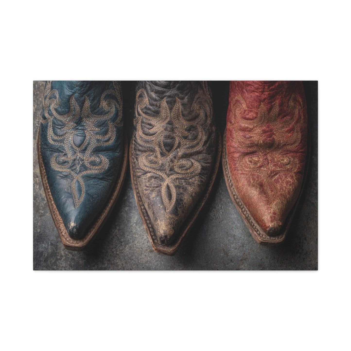 Three Trails Vintage Western Boots Canvas Art - Cowgirl Home & Ranch