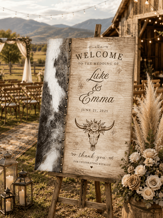 Welcome to the Wedding Of Personalized Western Wedding Canvas - Cowgirl Home & Ranch
